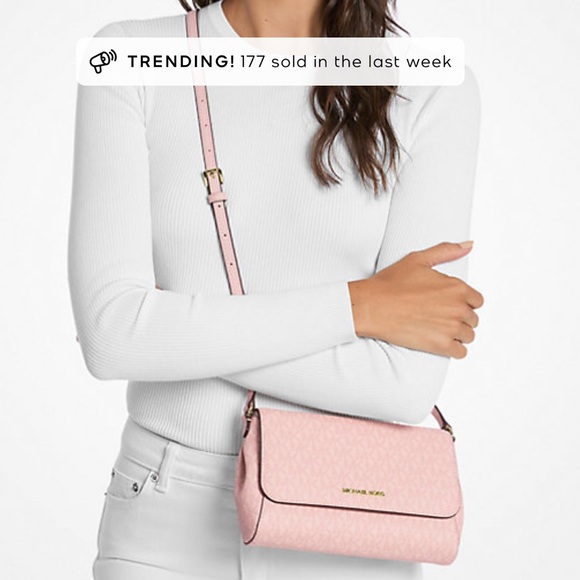Michael Kors Light Pink Medium Logo Convertible Crossbody Bag - Picture 11 of 11